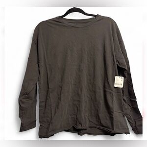 Free People We The Free Long Sleeve Tee NWT | Washed Black Top